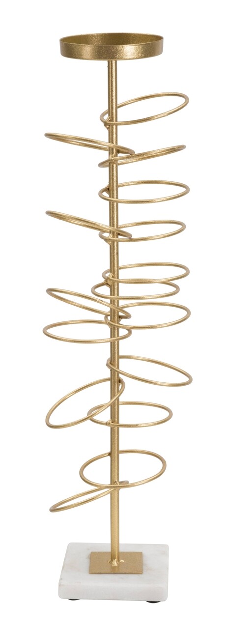 Suport pentru lumanare Rings, Mauro Ferretti, 14x13x50.5 cm, fier, auriu - imagine 7